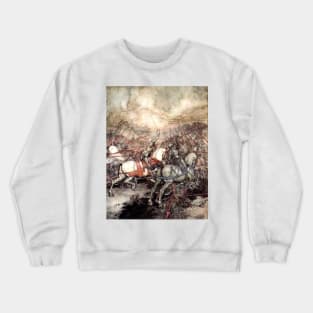 King Arthur in Battle - Arthur Rackham Crewneck Sweatshirt